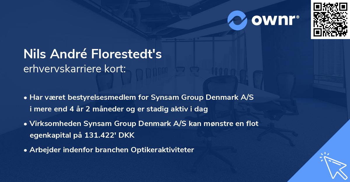 Nils André Florestedt's erhvervskarriere kort