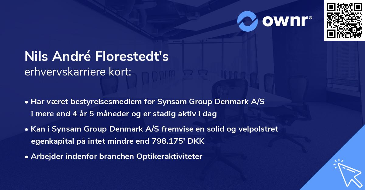 Nils André Florestedt's erhvervskarriere kort