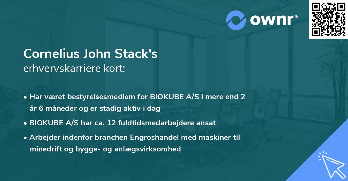 Cornelius John Stack's erhvervskarriere kort