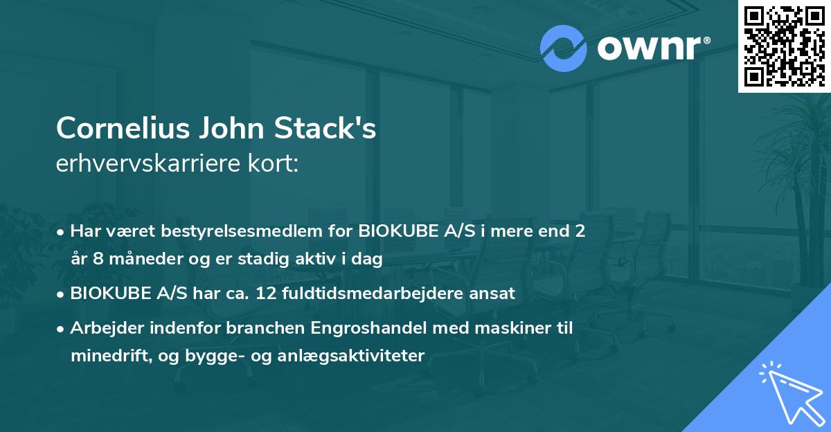 Cornelius John Stack's erhvervskarriere kort