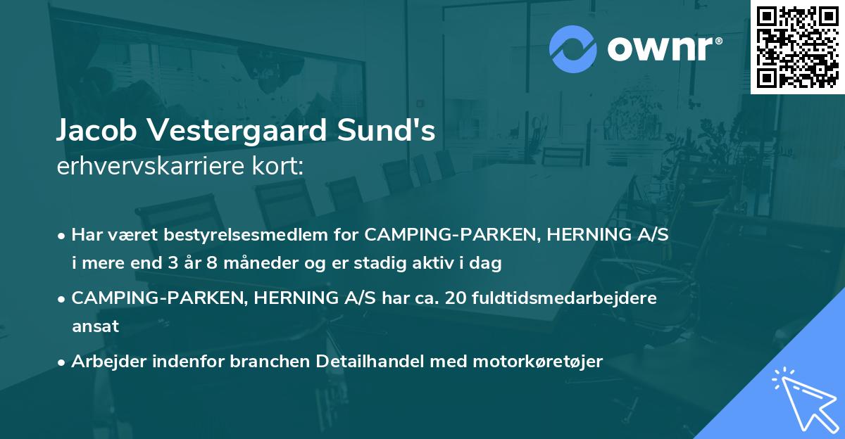 Jacob Vestergaard Sund's erhvervskarriere kort