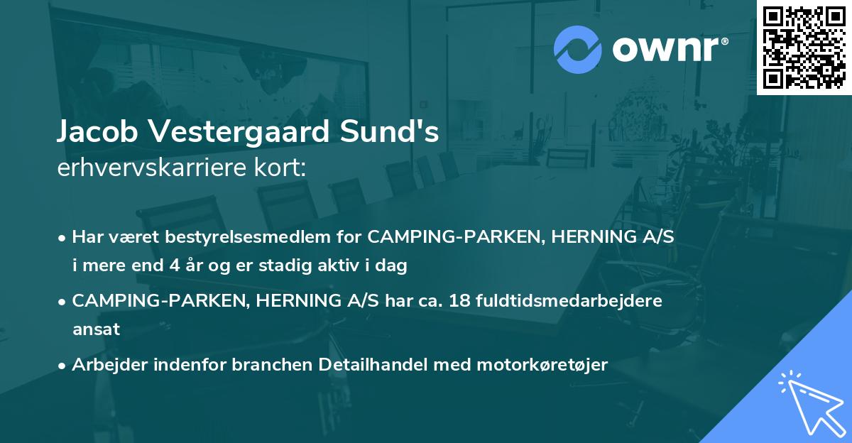 Jacob Vestergaard Sund's erhvervskarriere kort