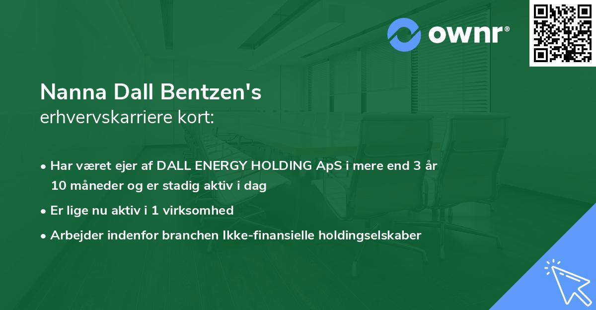 Nanna Dall Bentzen's erhvervskarriere kort