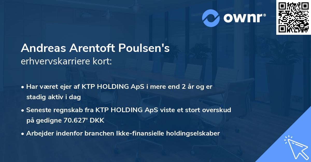 Andreas Arentoft Poulsen's erhvervskarriere kort