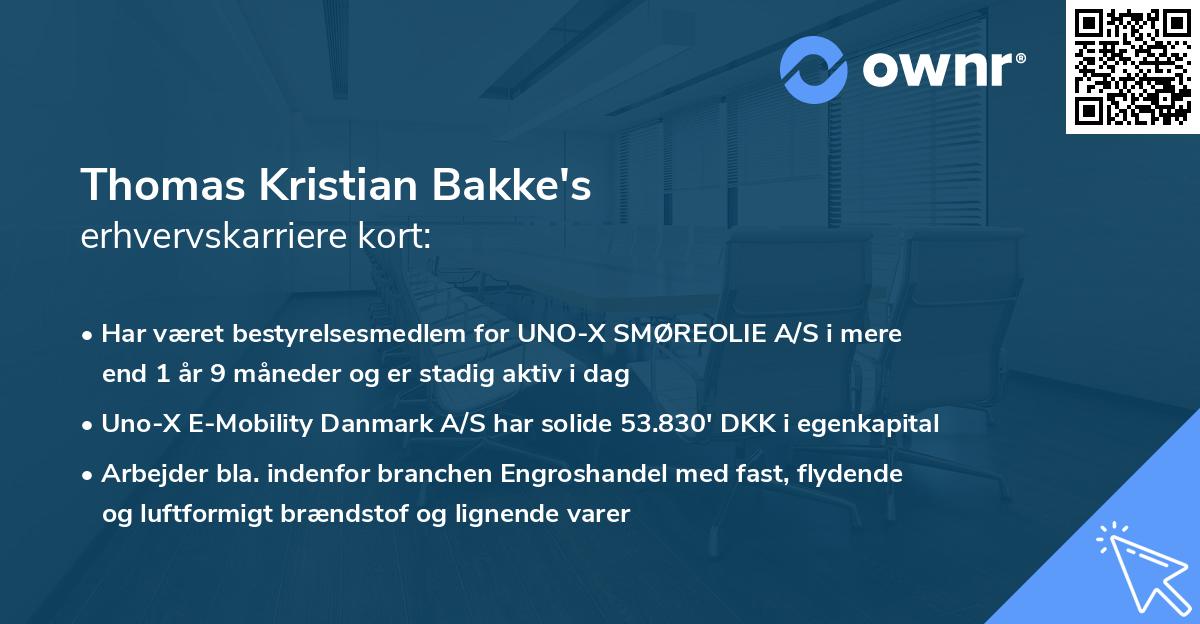 Thomas Kristian Bakke's erhvervskarriere kort