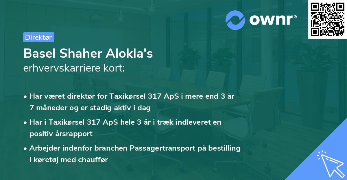 Basel Shaher Alokla's erhvervskarriere kort