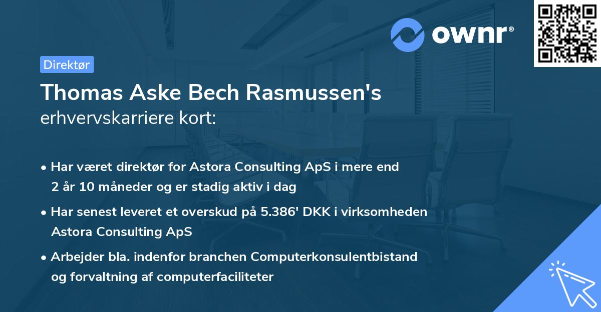 Thomas Aske Bech Rasmussen's erhvervskarriere kort