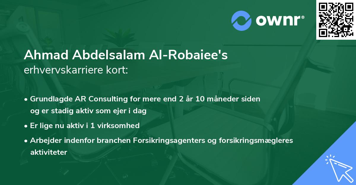 Ahmad Abdelsalam Al-Robaiee's erhvervskarriere kort
