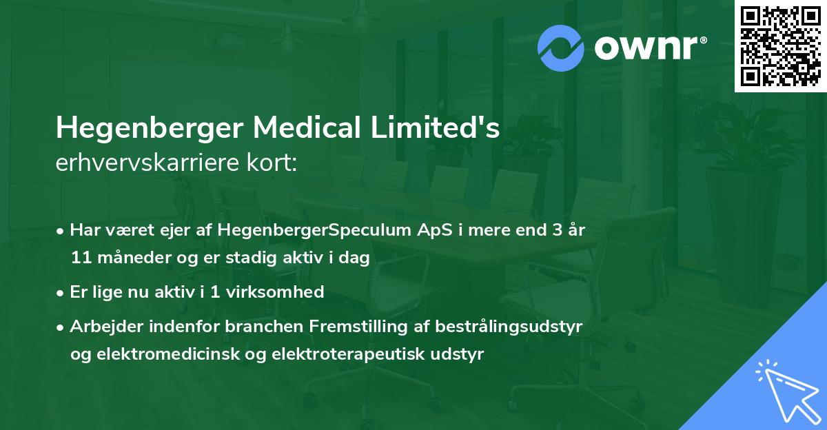 Hegenberger Medical Limited's erhvervskarriere kort