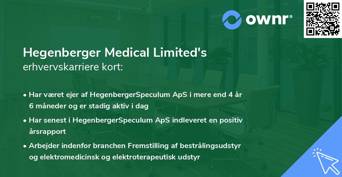 Hegenberger Medical Limited's erhvervskarriere kort