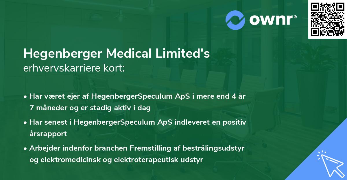 Hegenberger Medical Limited's erhvervskarriere kort