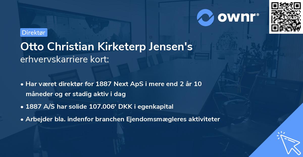 Otto Christian Kirketerp Jensen's erhvervskarriere kort