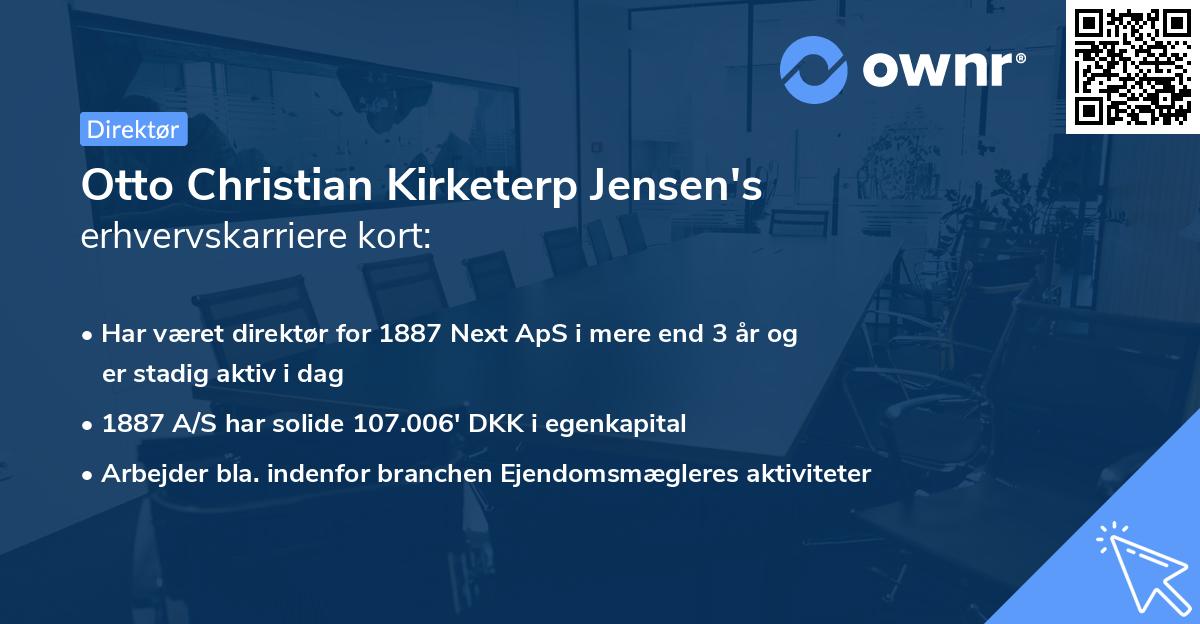 Otto Christian Kirketerp Jensen's erhvervskarriere kort