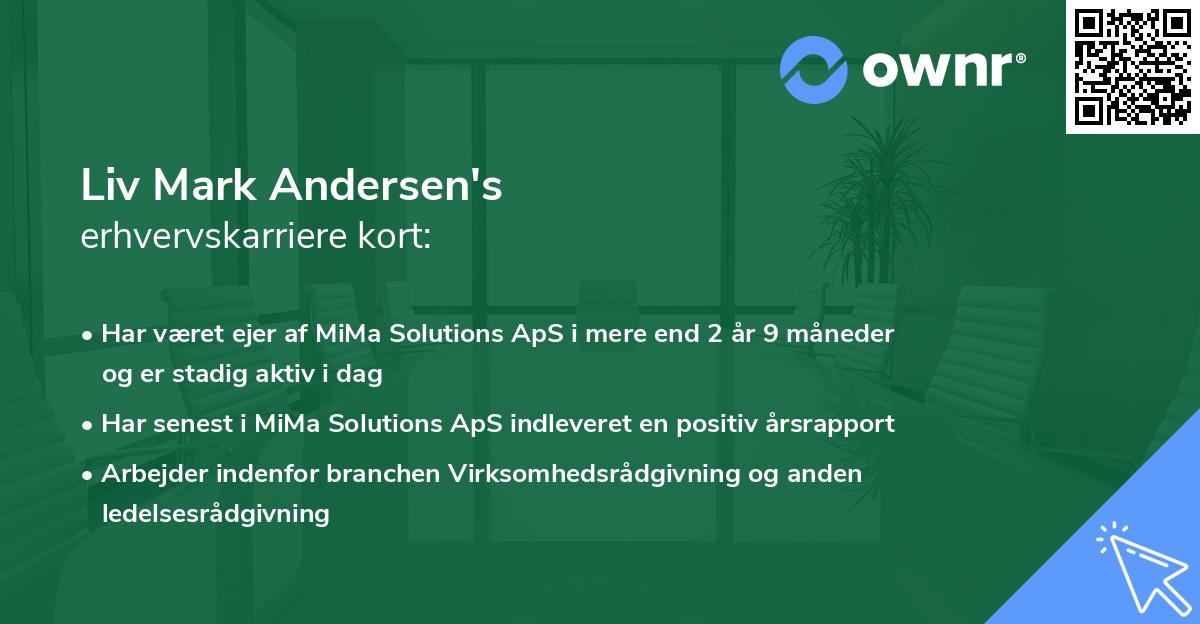 Liv Mark Andersen's erhvervskarriere kort