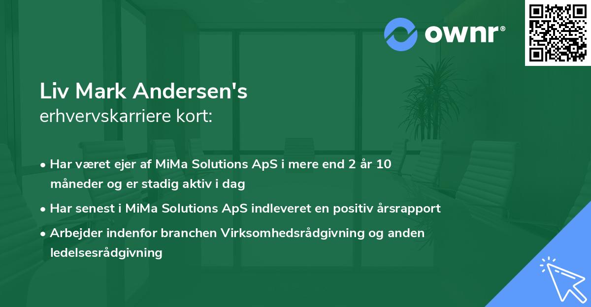 Liv Mark Andersen's erhvervskarriere kort