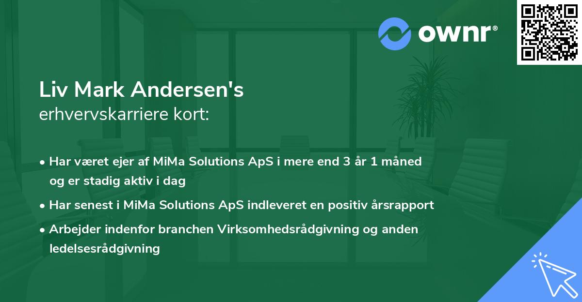 Liv Mark Andersen's erhvervskarriere kort