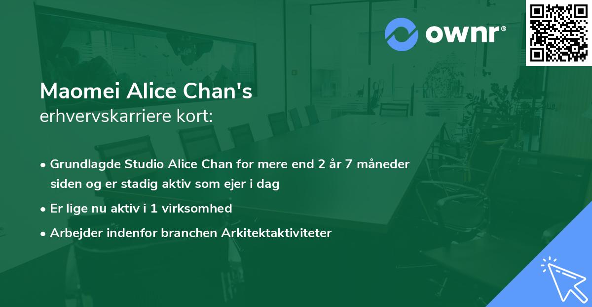 Maomei Alice Chan's erhvervskarriere kort