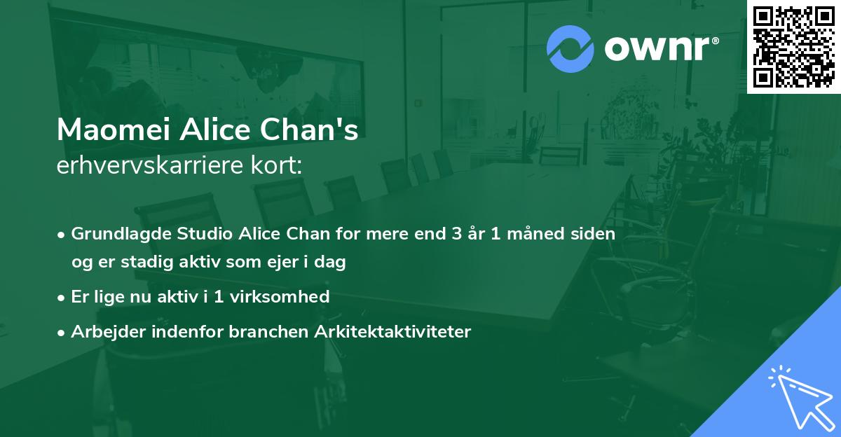 Maomei Alice Chan's erhvervskarriere kort