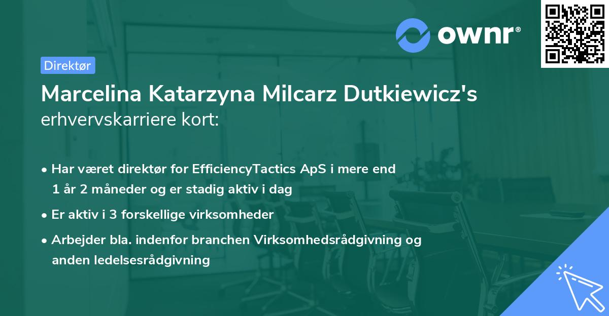 Marcelina Katarzyna Milcarz Dutkiewicz's erhvervskarriere kort