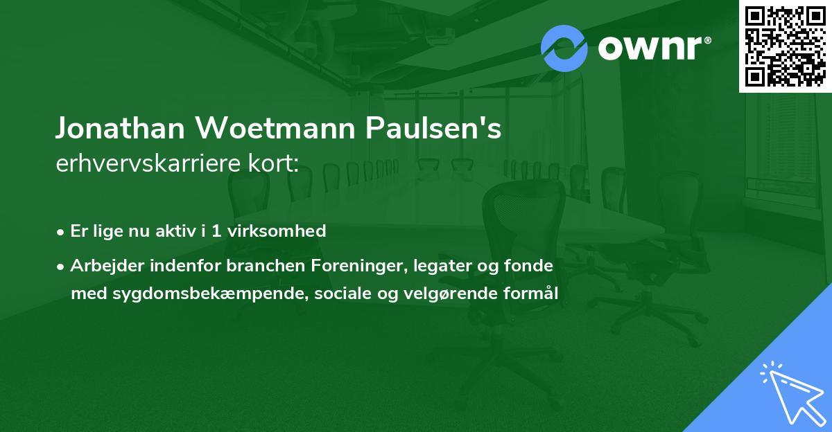 Jonathan Woetmann Paulsen's erhvervskarriere kort