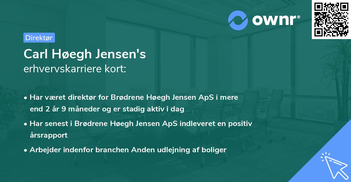 Carl Høegh Jensen's erhvervskarriere kort