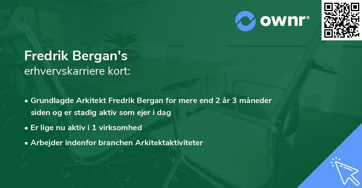 Fredrik Bergan's erhvervskarriere kort
