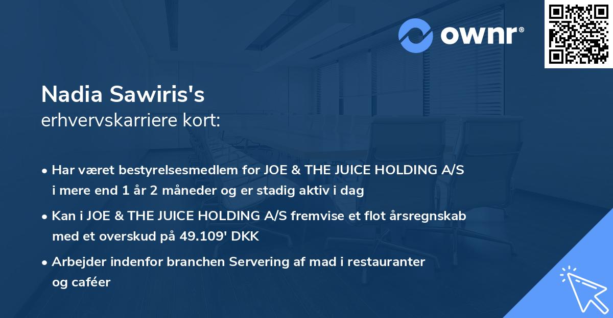 Nadia Sawiris's erhvervskarriere kort