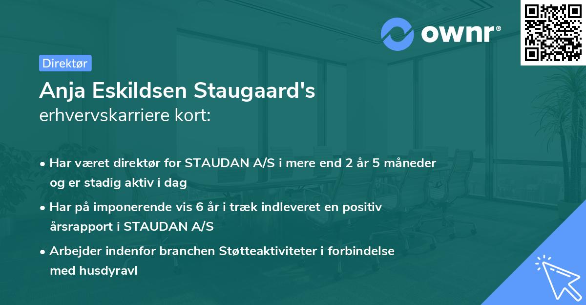 Anja Eskildsen Staugaard's erhvervskarriere kort