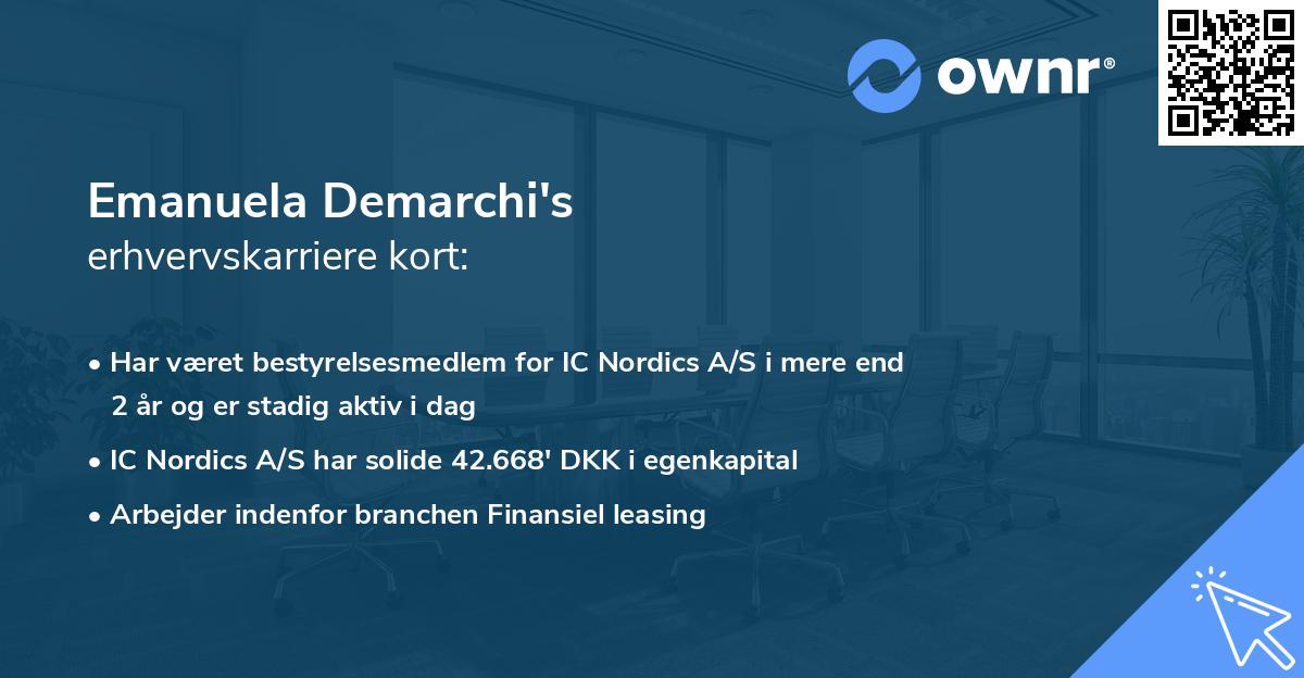 Emanuela Demarchi's erhvervskarriere kort