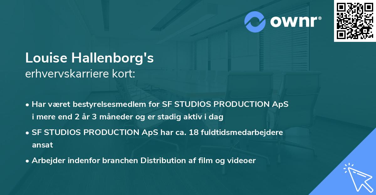 Louise Hallenborg's erhvervskarriere kort