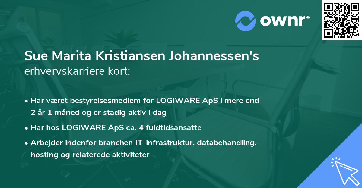 Sue Marita Kristiansen Johannessen's erhvervskarriere kort