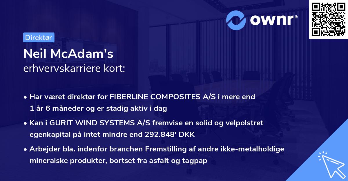 Neil McAdam's erhvervskarriere kort