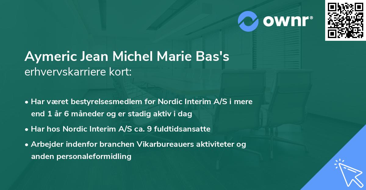 Aymeric Jean Michel Marie Bas's erhvervskarriere kort