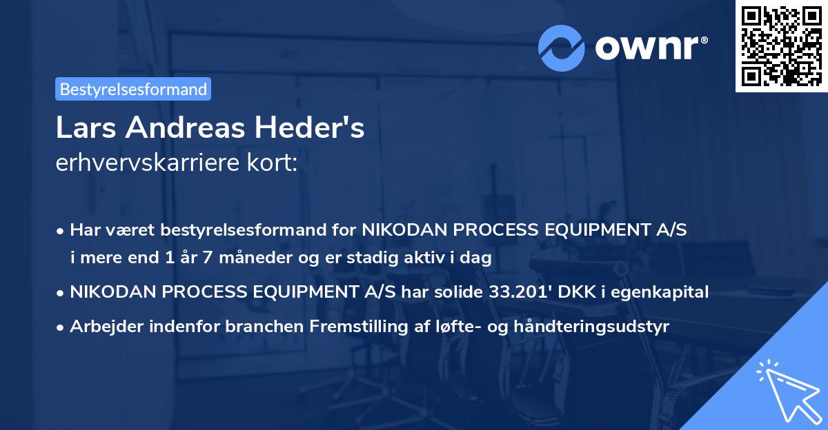 Lars Andreas Heder's erhvervskarriere kort