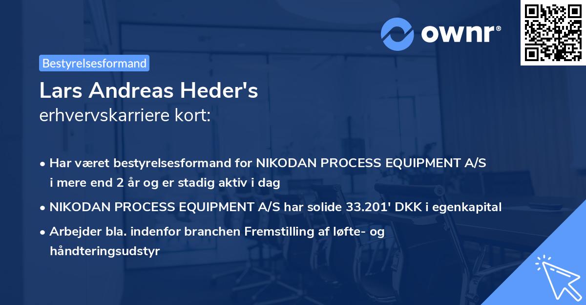 Lars Andreas Heder's erhvervskarriere kort