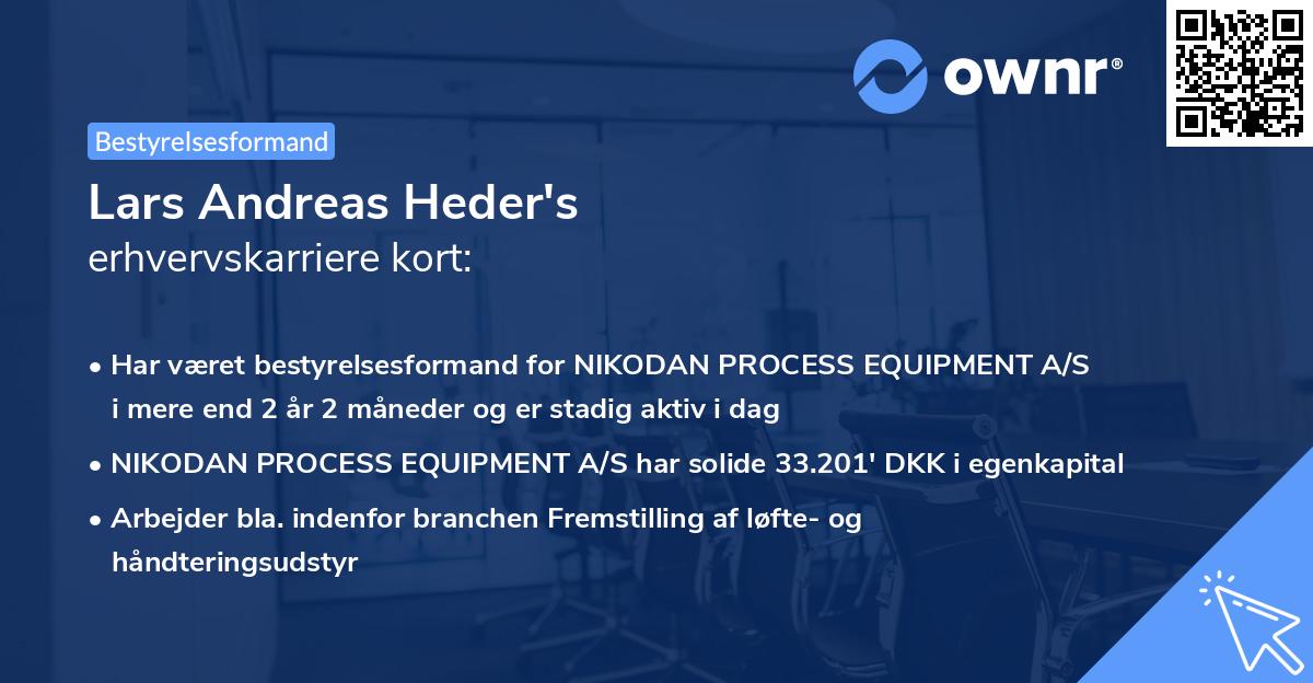 Lars Andreas Heder's erhvervskarriere kort