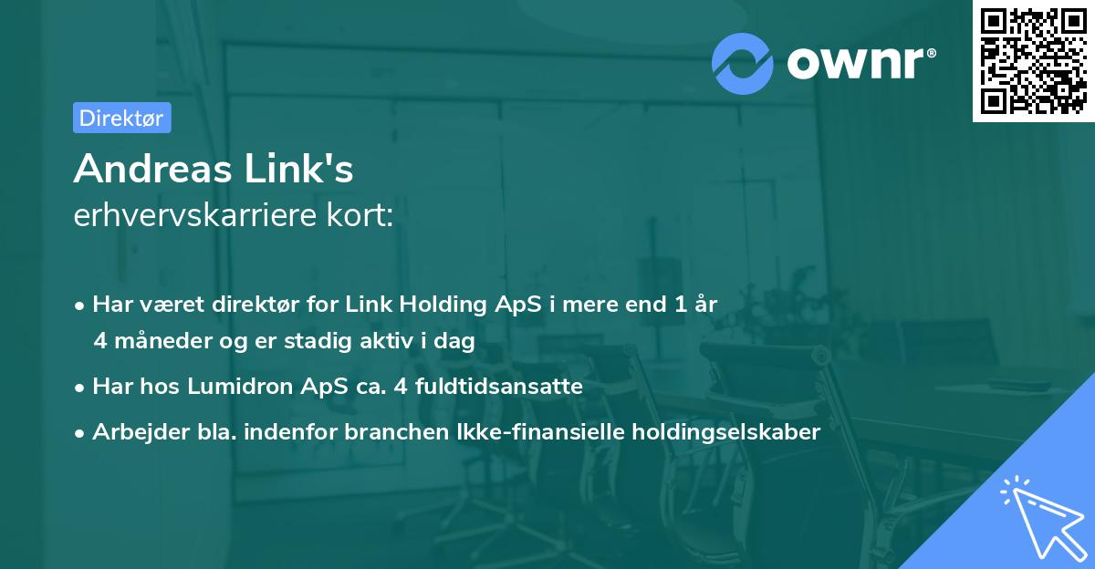 Andreas Link's erhvervskarriere kort