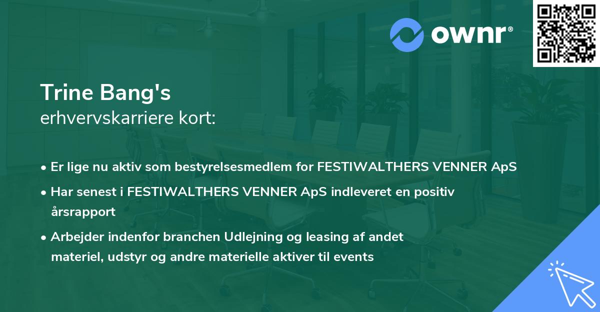 Trine Bang's erhvervskarriere kort