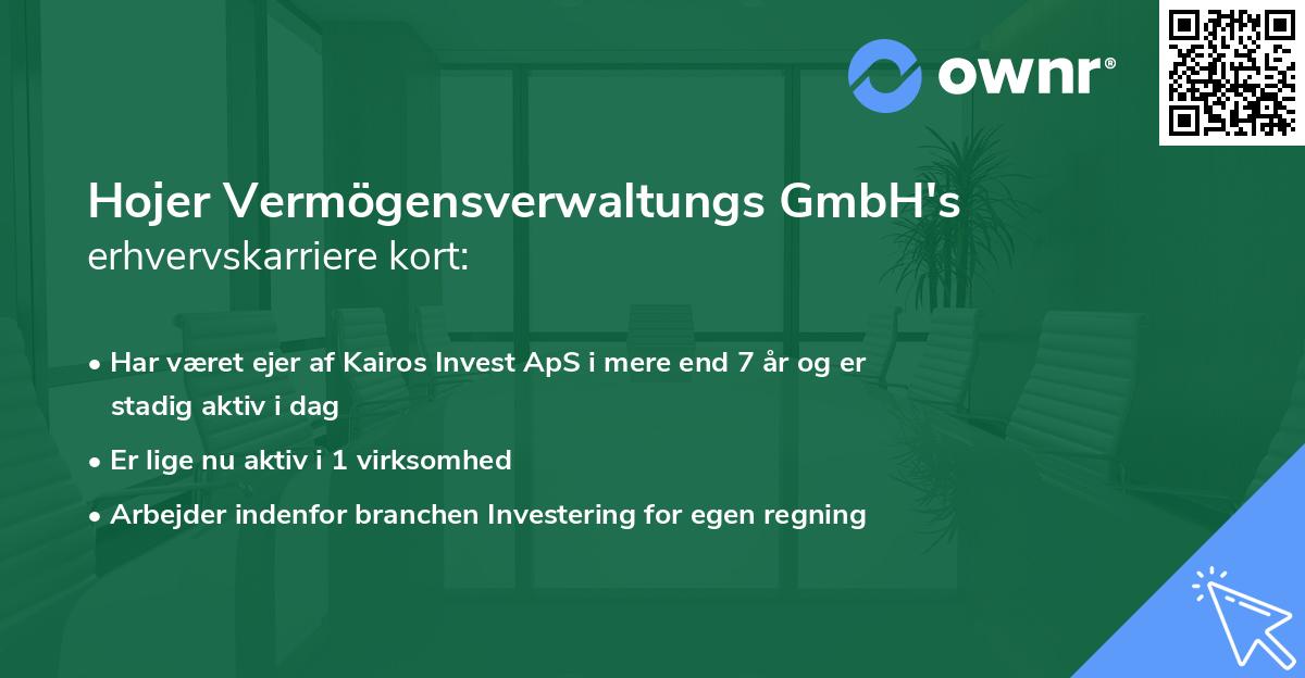 Hojer Vermögensverwaltungs GmbH's erhvervskarriere kort