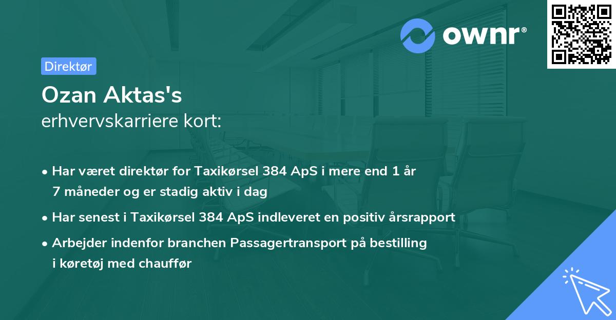 Ozan Aktas's erhvervskarriere kort