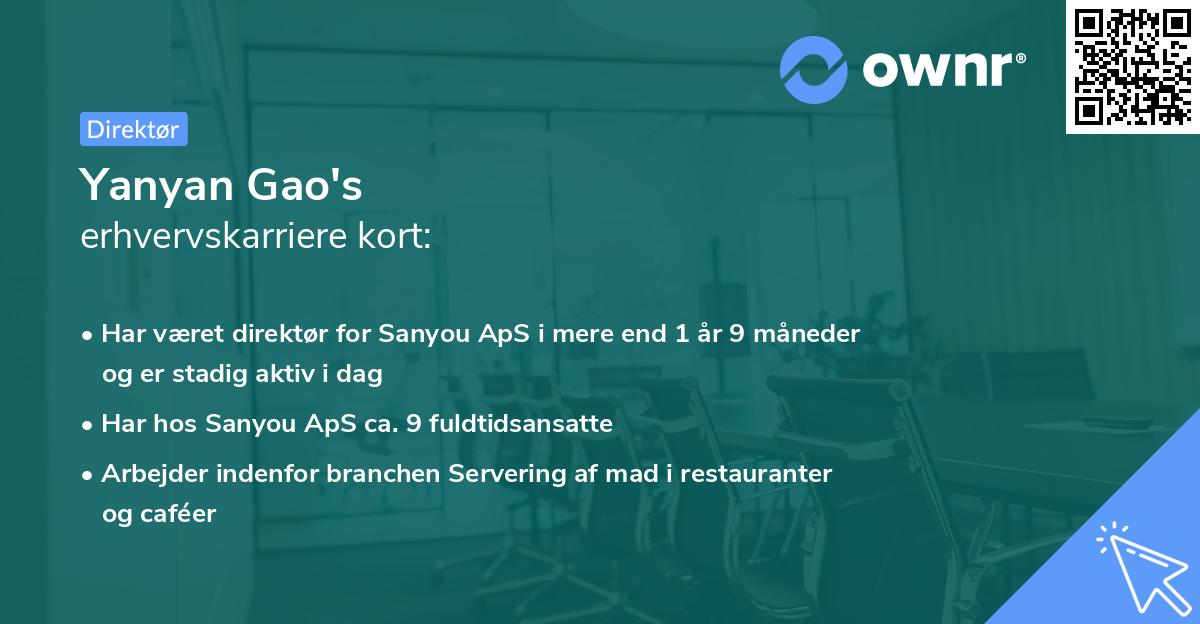 Yanyan Gao's erhvervskarriere kort