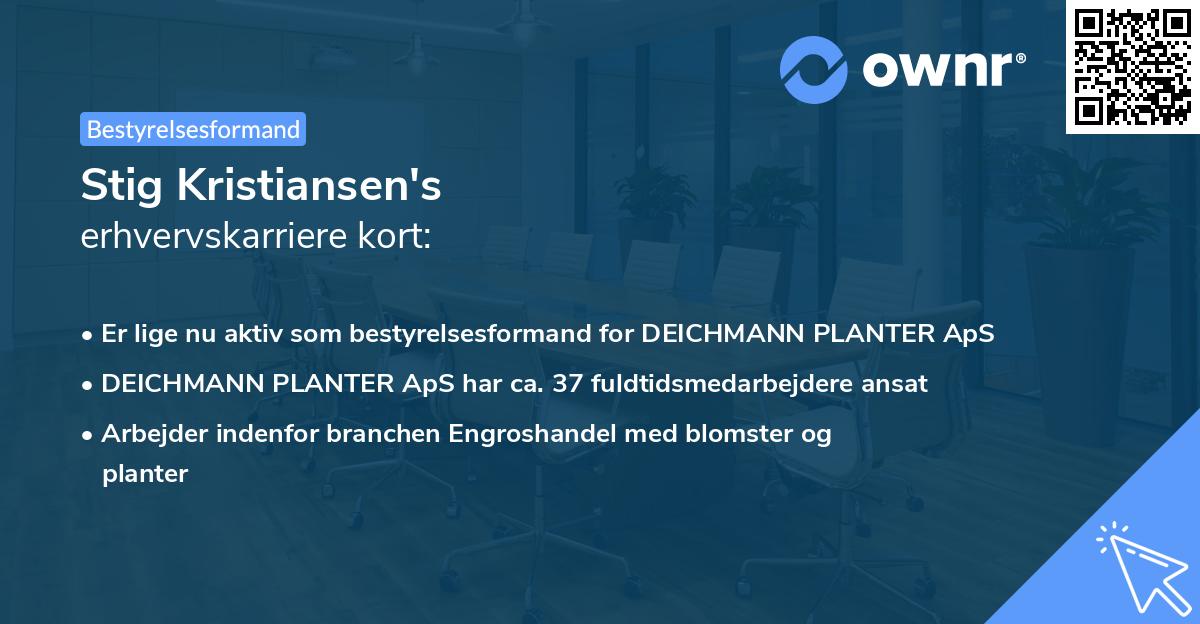 Stig Kristiansen's erhvervskarriere kort