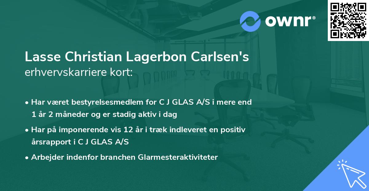 Lasse Christian Lagerbon Carlsen's erhvervskarriere kort