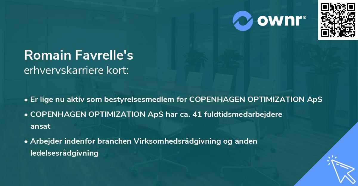 Romain Favrelle's erhvervskarriere kort