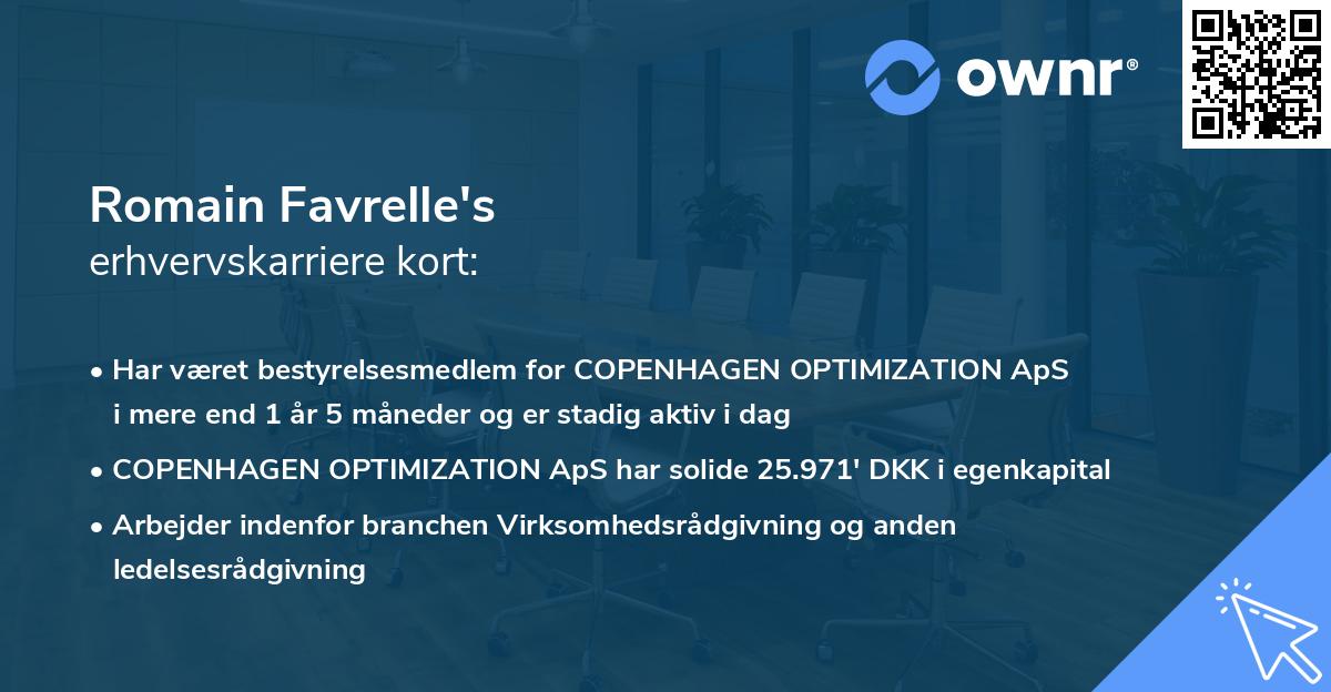 Romain Favrelle's erhvervskarriere kort