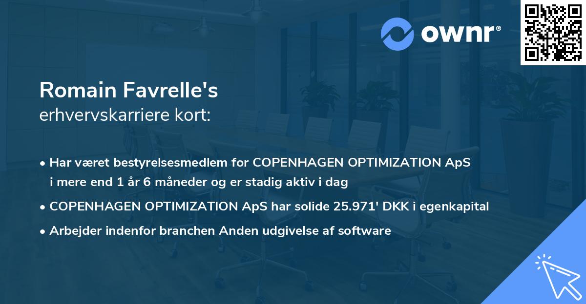 Romain Favrelle's erhvervskarriere kort