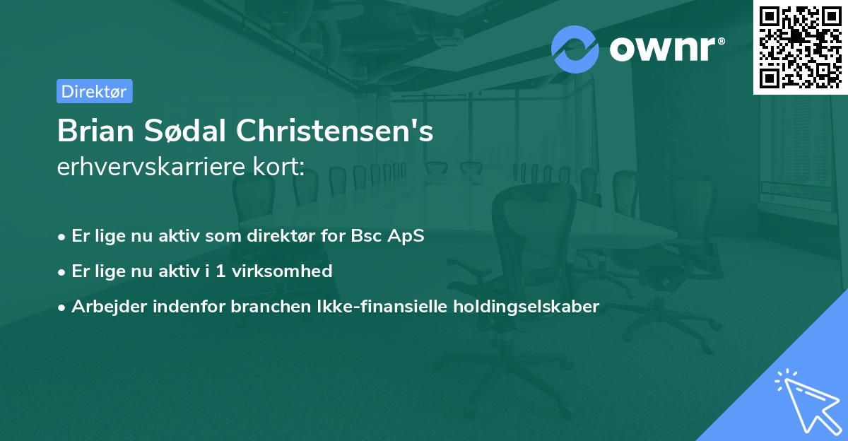 Brian Sødal Christensen's erhvervskarriere kort