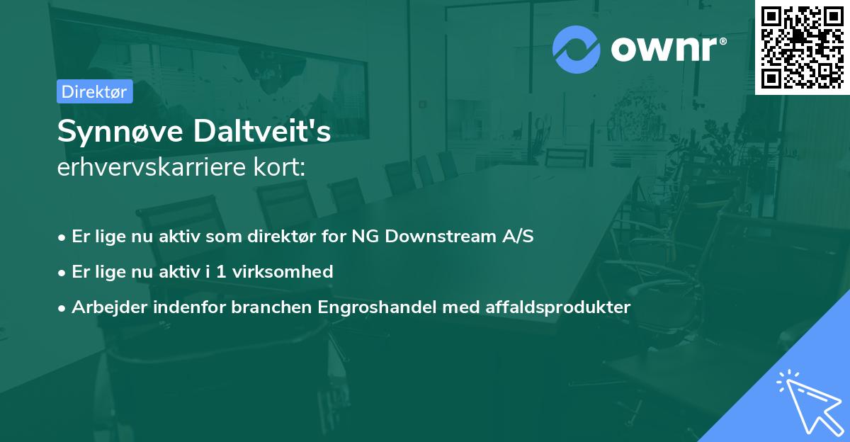 Synnøve Daltveit's erhvervskarriere kort