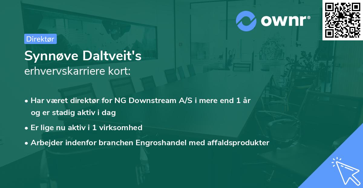 Synnøve Daltveit's erhvervskarriere kort
