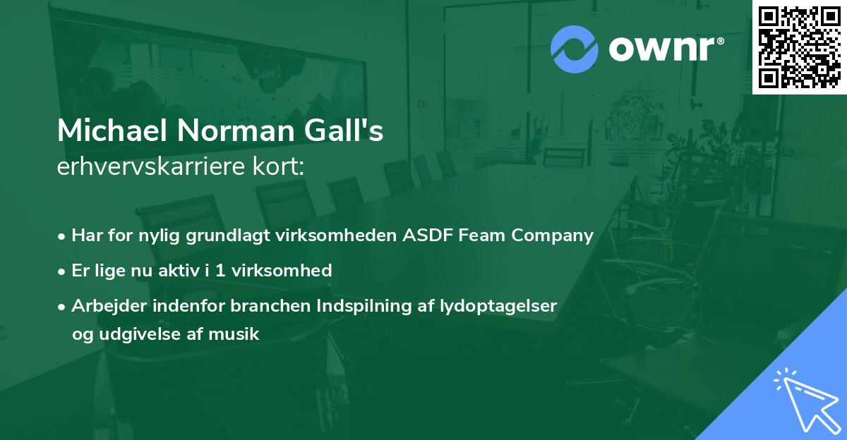 Michael Norman Gall's erhvervskarriere kort